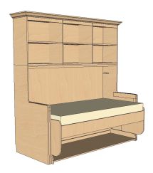 StudyBED™ Twin w/ Top Cabinet & Crown